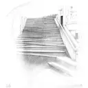 spining up stairs to temple tattoo design idea