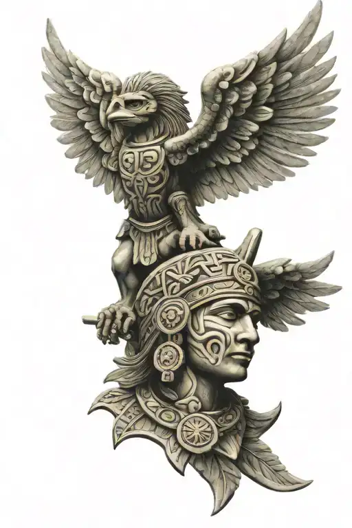 Aztec Angel Tattoos