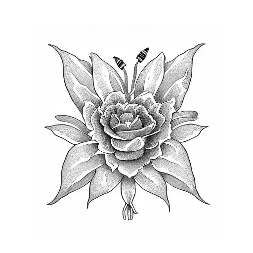flowers botanic, bee, frog tattoo design idea
