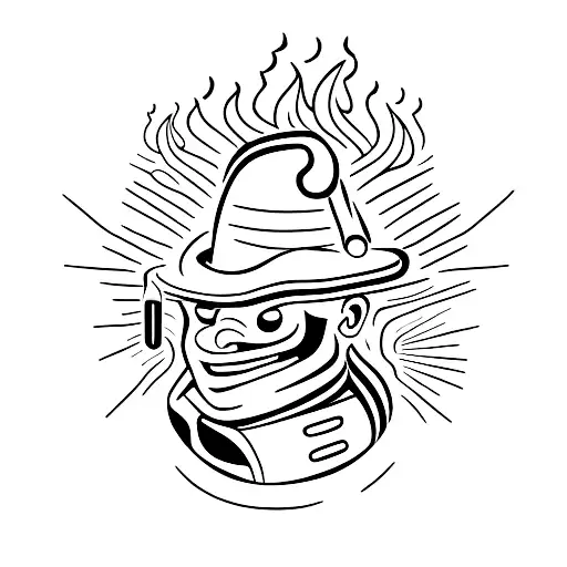 driver behind wheel in car in the night with the lighter setting the fire tattoo design idea