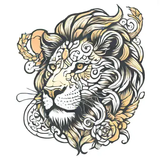 lion tattoo design idea