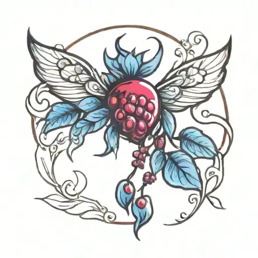 chrome blueberry tattoo design idea