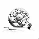 sisyphus pushing the rock with 1 arm tattoo design idea