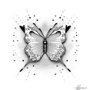 semicolon butterfly  tattoo design idea
