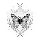 semicolon butterfly  tattoo design idea