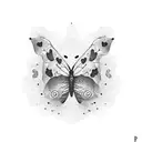 semicolon butterfly  tattoo design idea