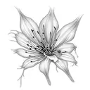 spider lily with love in Korean written next to it tattoo design idea