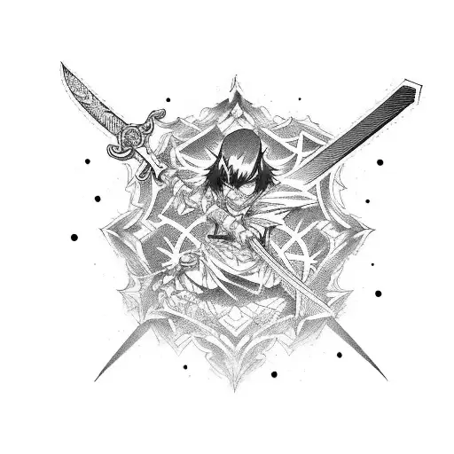 anime sword tattoo design idea