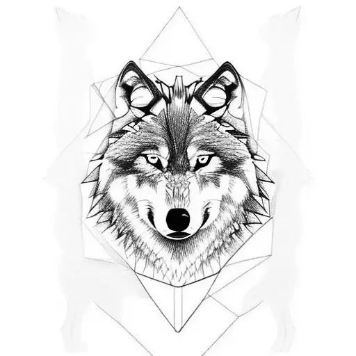 wolf in progress tattoo design idea