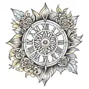 half sun with may 28 2024 Roman numerals  tattoo design idea