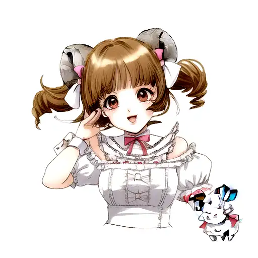a little lamb with a ribbon around her neck tattoo design idea
