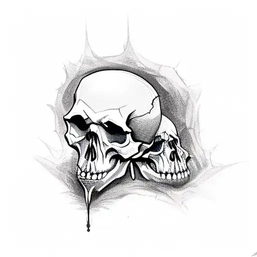 skull with open mouth  tattoo design idea