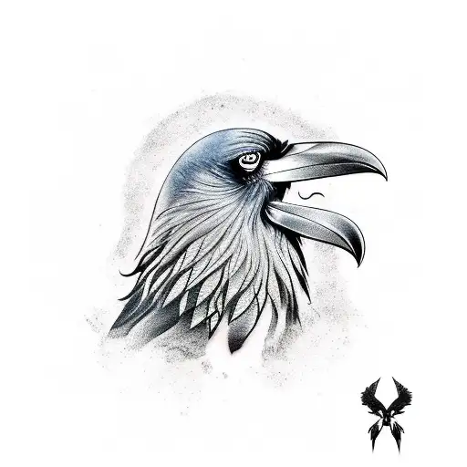 raven of odin tattoo design idea