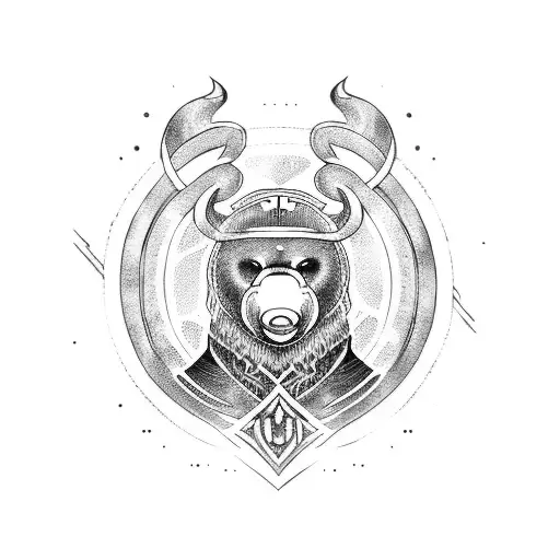 viking bear  tattoo design idea