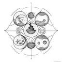 moon phases tattoo design idea