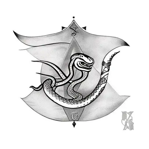 snake and dagger tattoo design idea