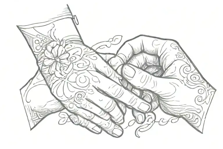 pinky promise with the name Kash underneath each other tattoo design idea