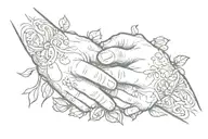 pinky promise with the name Kash underneath each other tattoo design idea