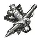 starwars lightsaber, snake wrapped, cross tattoo tattoo design idea