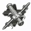 starwars lightsaber, snake wrapped, cross tattoo tattoo design idea