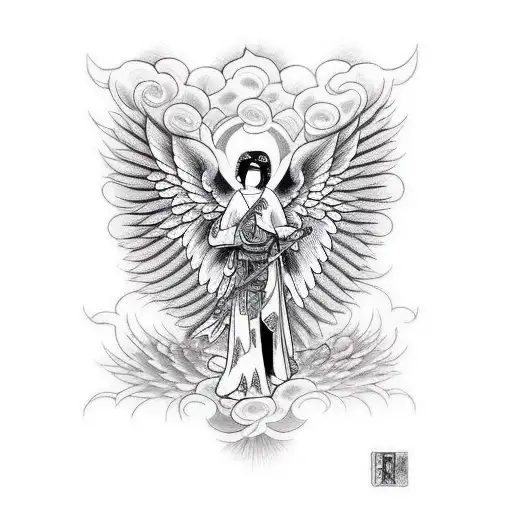 biblically accurate angel tattoo design idea