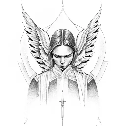 biblically accurate angel tattoo design idea