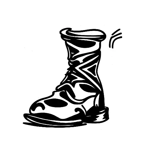 skull boots and angry tattoo design idea