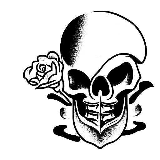 skull, worker boots and angry tattoo design idea