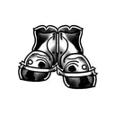 skull boots and angry tattoo design idea