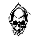 skull boots and angry tattoo design idea