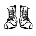 skull boots and angry tattoo design idea