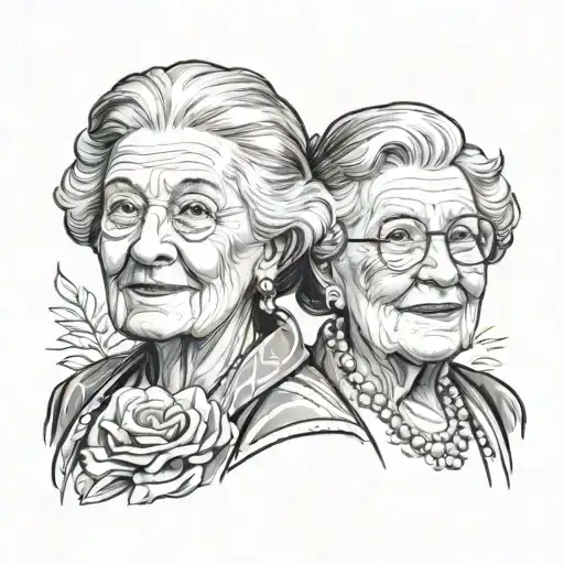 grandma and uncle tattoo design idea