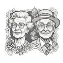 grandma and uncle tattoo design idea