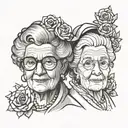 grandma and uncle tattoo design idea
