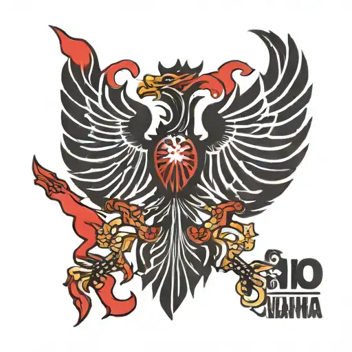 Albania flag tattoo design idea