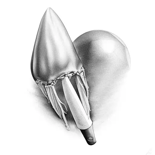 A realistic black and grey drumstick tattoo design idea