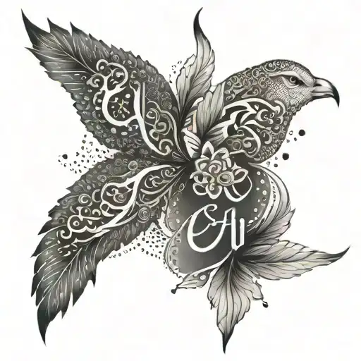 Combine the names of Hani and Elin in Farsi tattoo design idea