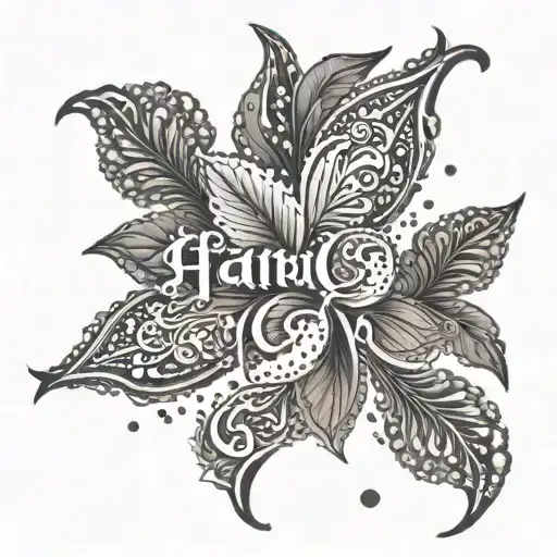 Combine the names of Hani and Elin in Farsi written in the middle tattoo design idea