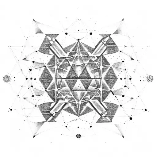 Binary code forming constellations in outer space tattoo design idea