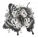 semicolon butterfly tattoo design idea