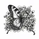 semicolon butterfly tattoo design idea