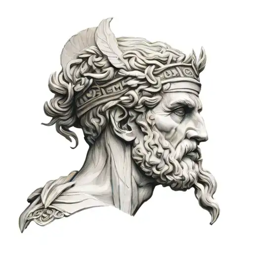 Ancient Greece style with line tattoo design idea