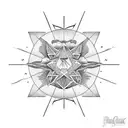 beach sunset in triangle tattoo design idea