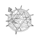 beach sunset in triangle tattoo design idea