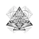 beach sunset in triangle tattoo design idea