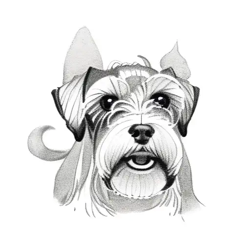 Sketch "Schnauzer Dog" Tattoo Idea - BlackInk AI