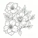 January, July and September birth flower tattoo design idea