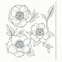 January, July and September birth flower tattoo design idea