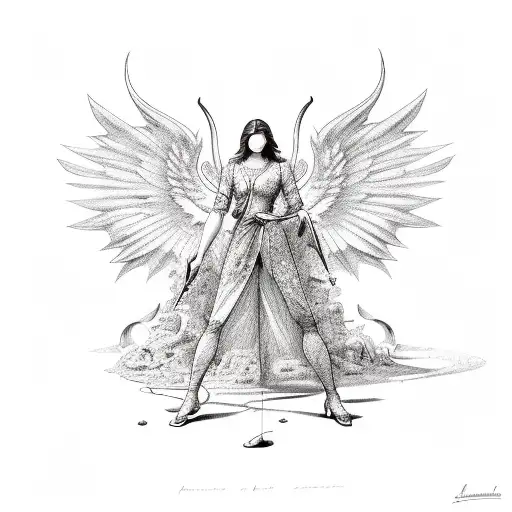 angel and devil tattoo design idea