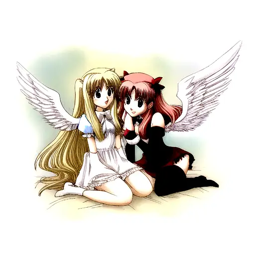 Angel and devil tattoo design idea